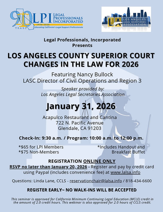 Day-in-Court 1-31-26 Los Angeles Superior Court changes in 2026
